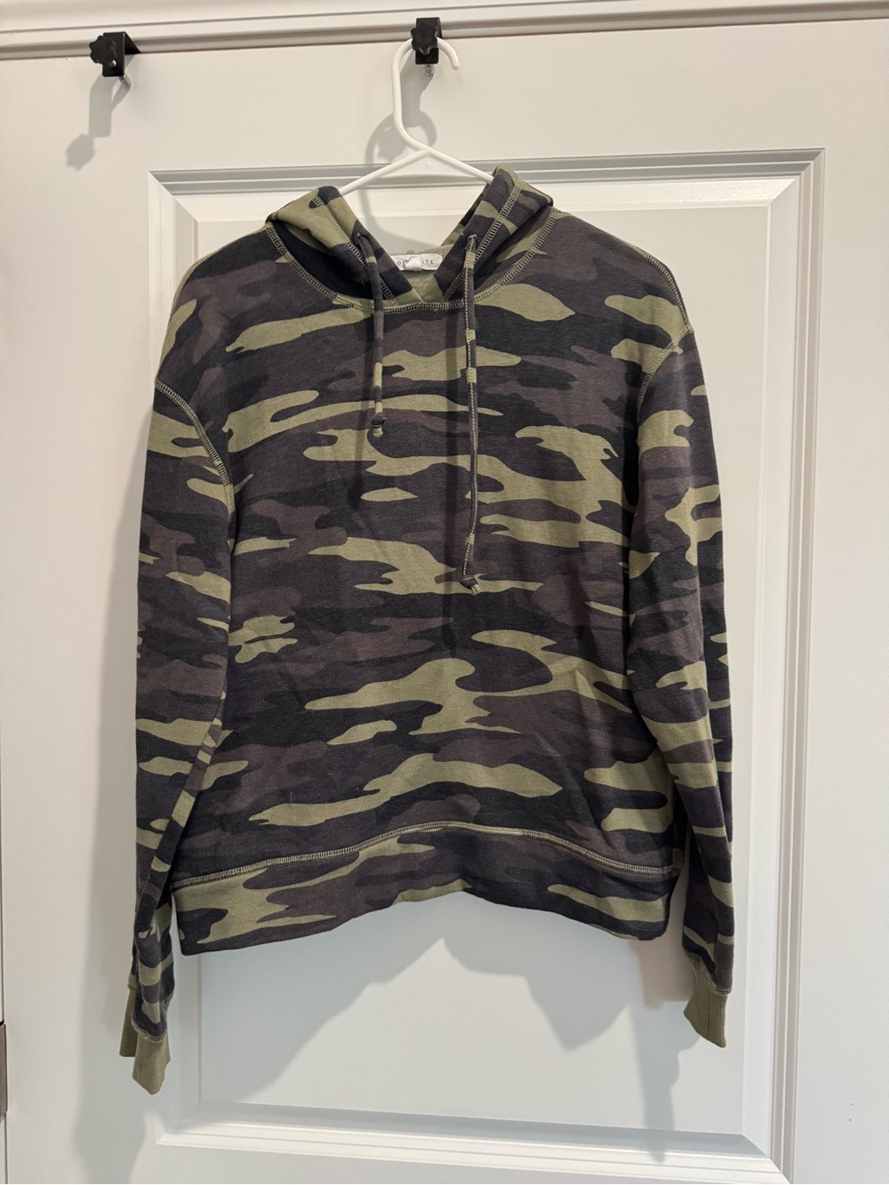 Socialite Men's Camo Pullover Hoodie in Olive and Black